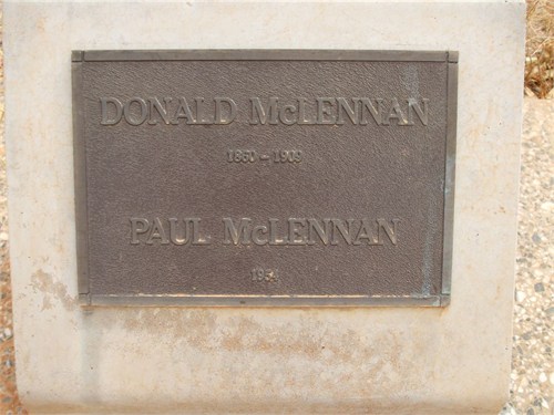 Photo of headstones/Donald McLennan d1909 Broken Hill hdstn